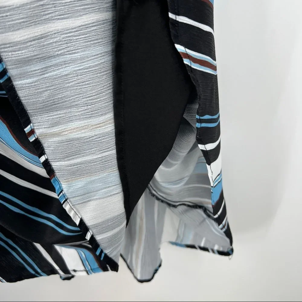 L'ATISTE Multi Striped Cutout Criss-cross A-Line Woven V-neck Sleeveless Dress - Picture 12 of 16